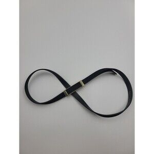 Vintage Jones New York Black Fabric Skinny Belt Sz 10